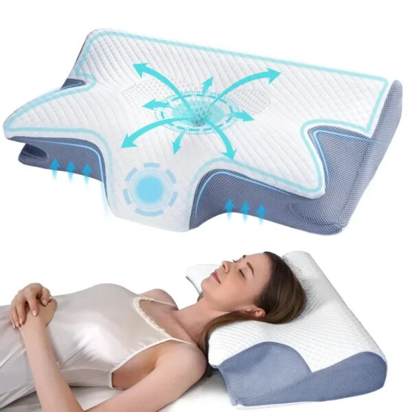 Ergonomic Memory Foam Neck Pillow for Restful Sleeping
