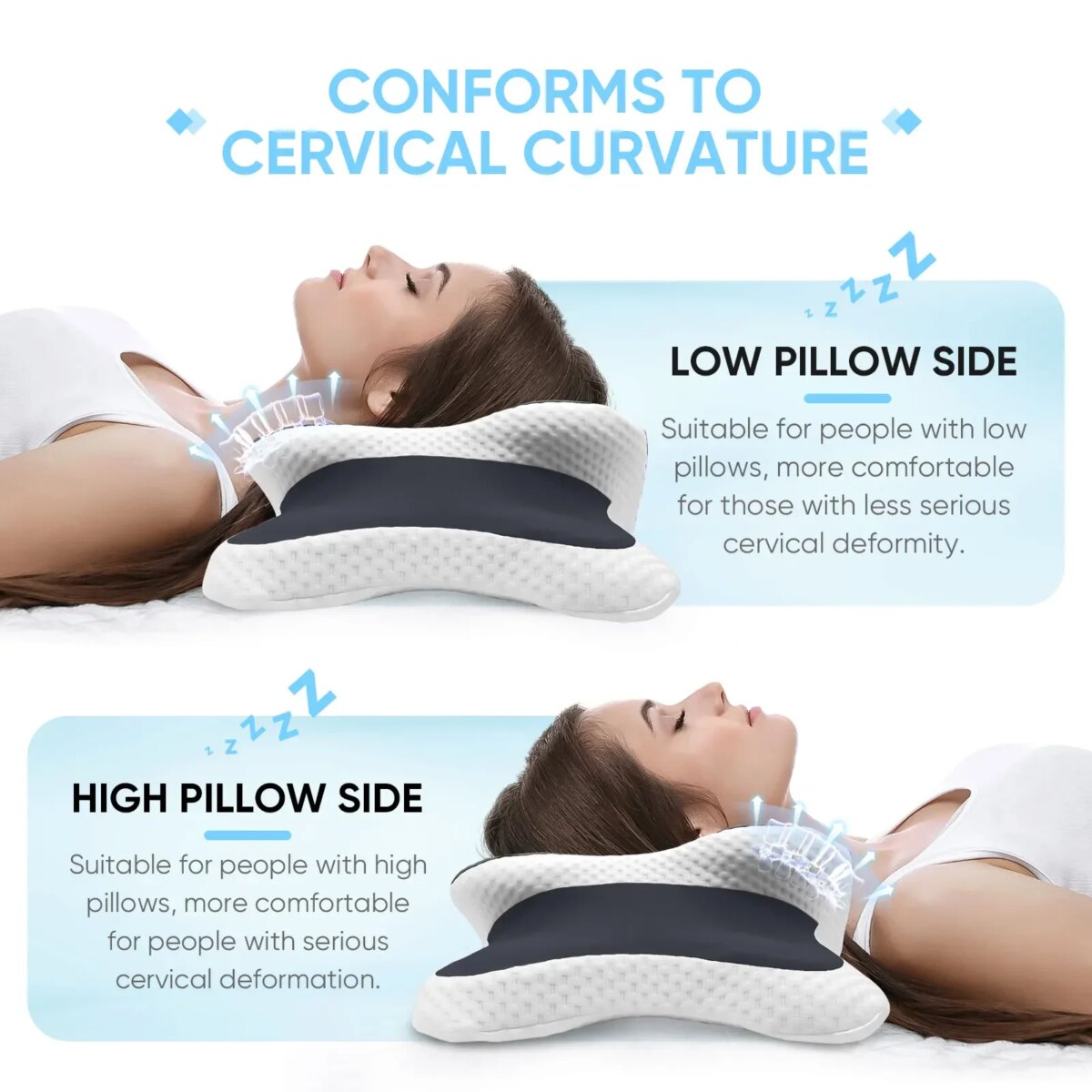 Premium Memory Foam Neck Pillow with Ice Silk Pillowcase - Image 4