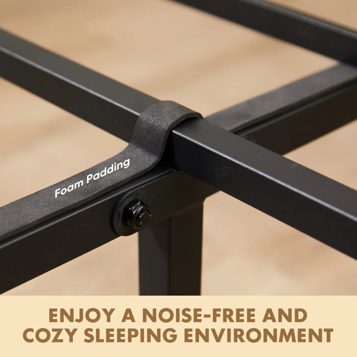 Modern Industrial Platform Bed Frame No Box Spring Needed - Image 3