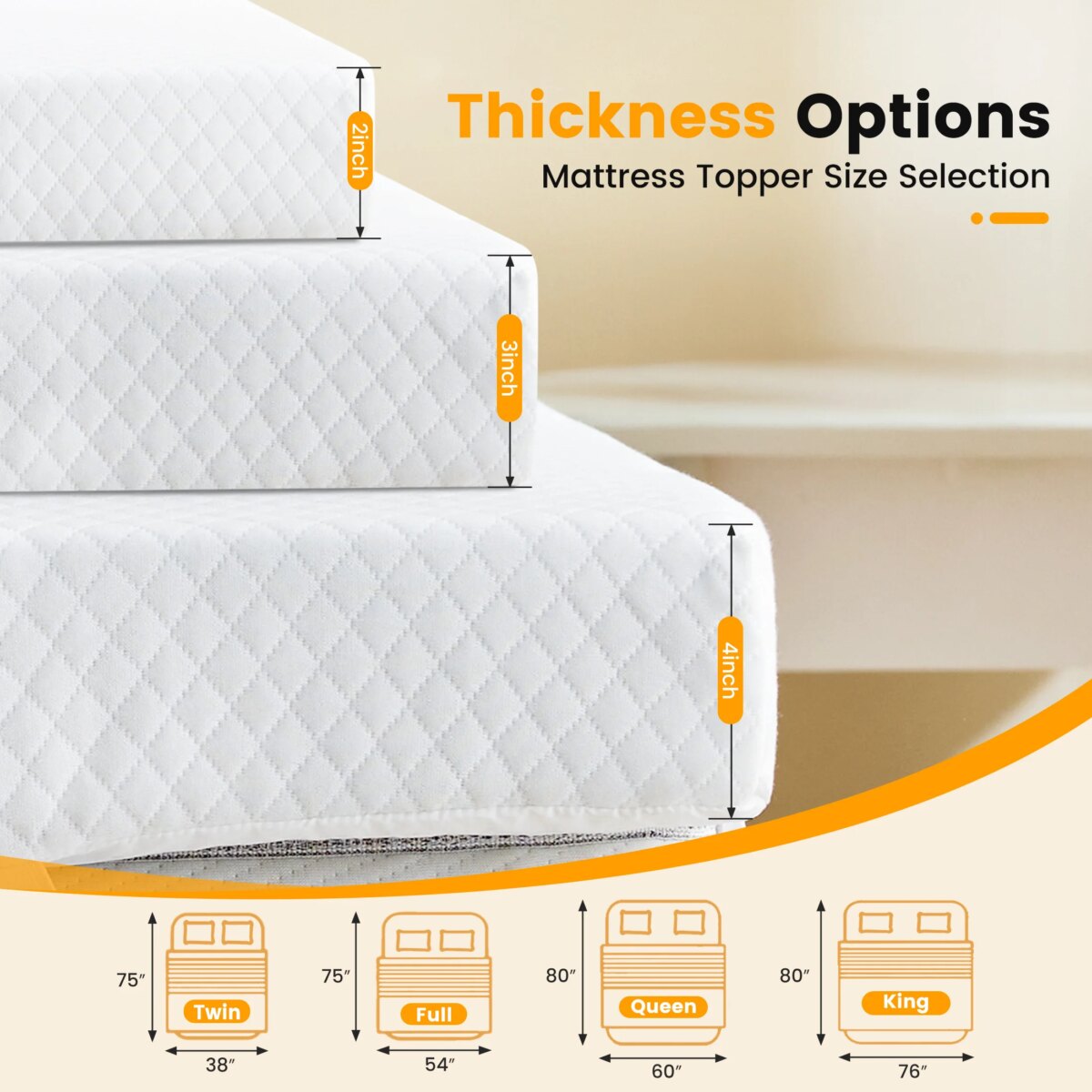 High-Density Gel Memory Foam Mattress Topper for Ultimate Sleeping Comfort - Image 3