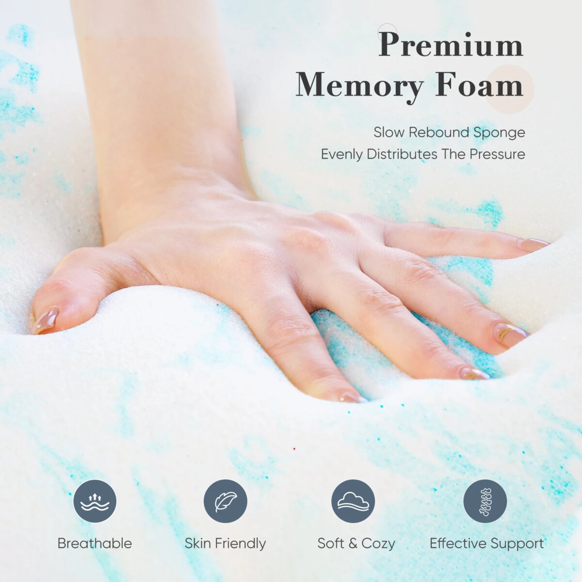 Luxury Soft Memory Foam Bed Topper with Gel Cooling Layer & Pressure Relief - Image 5